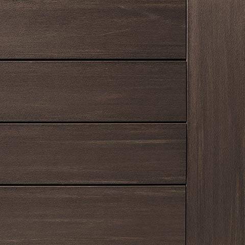 Azek Vintage Dark Hickory display swatch showing textured wood surface with horizontal planks.